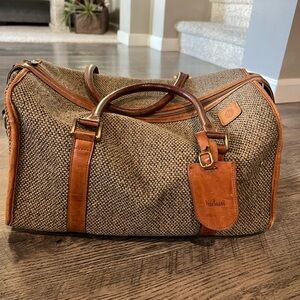Hartmann Tweed Vintage Tan & Brown Tweed Duffel Bag